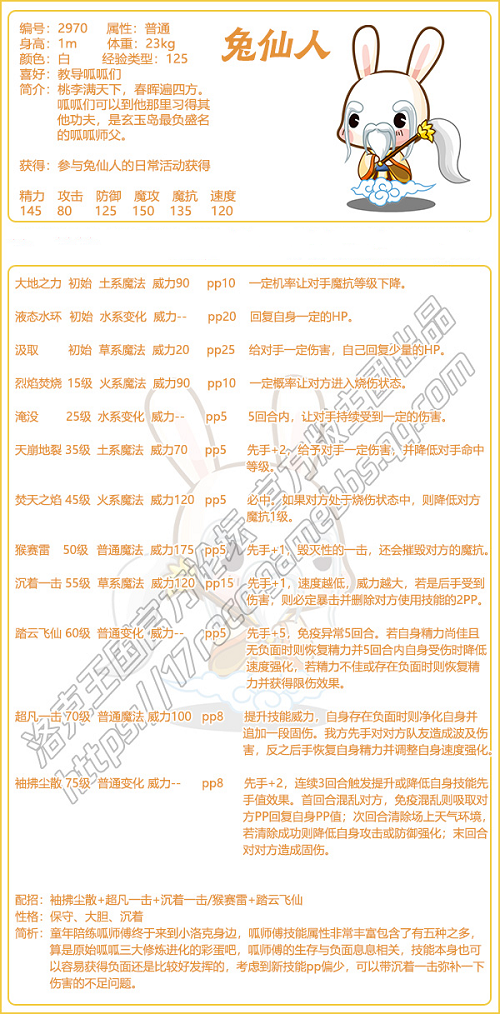 洛克王国兔仙人技能表图鉴[图2]